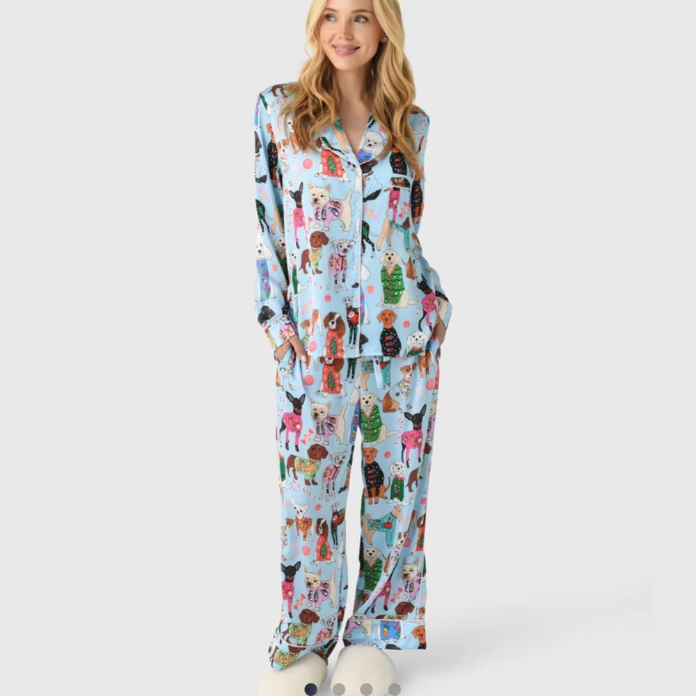 KAREN MABON Women's Christmas Jumper Dogs Pajama Set